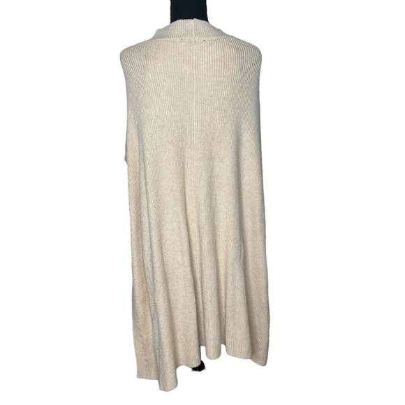 Lane Bryant Women's Poncho Knit Cape Sweater‎ Beige No Sleeves Sz 14/20 - Picture 3 of 6